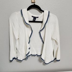Blue lined knit cardigan